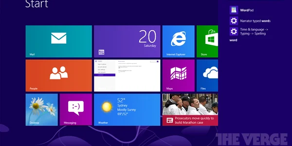 windows blue ecran principal foto the verge