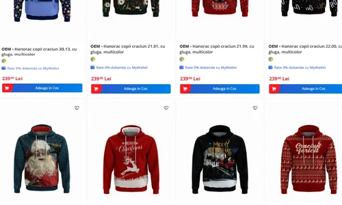 Cele mai spectaculoase hanorace festive, cadouri inspirate de Crăciun pentru copii Sursă eMAG jpg