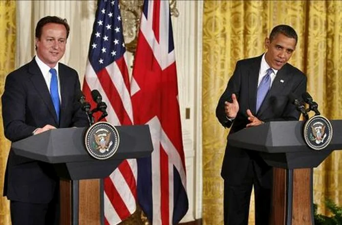 David Cameron şi Barack obama au ţinut o conferinţă de presă la Casa Albă Foto Twitter