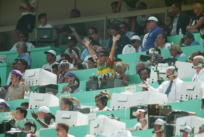 Diego Armando Maradona a urmărit de la masa presei meciul România - Argentina 3-2 de la CM 1994Foto: Guliver / GettyImages