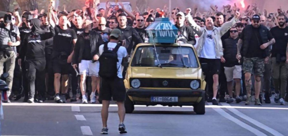 Scene teribile în Conference League! Ultrașii lui Hajduk Split, scandări naziste și defilare cu sicriul pe străzi: „Scoală-te, Adolf, aprinde furnalele!”