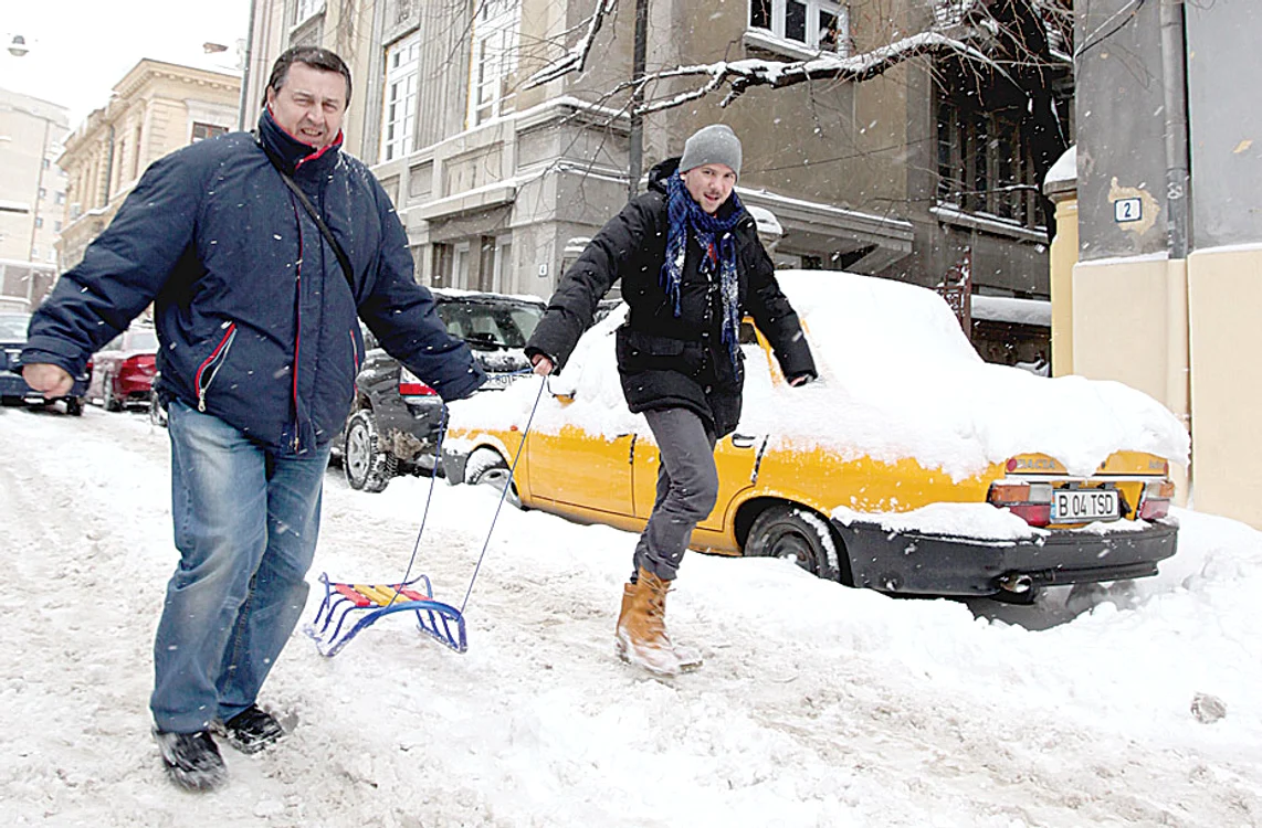 Pe strada Christofor Columb puteai să te dai cu sania