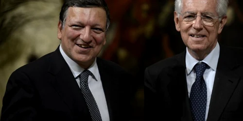 Mario Monti şi Manuel Barroso