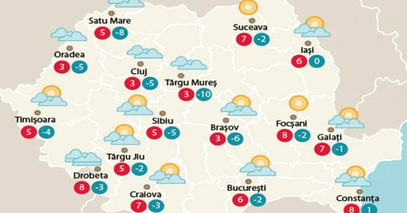 Temperaturile sâmbătă