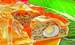 Chard pie, a piece cut jpeg