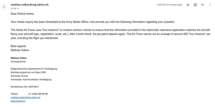 Răspunsul, postat de jurnalist pe Fb. FOTO FB Patrick André de Hillerin