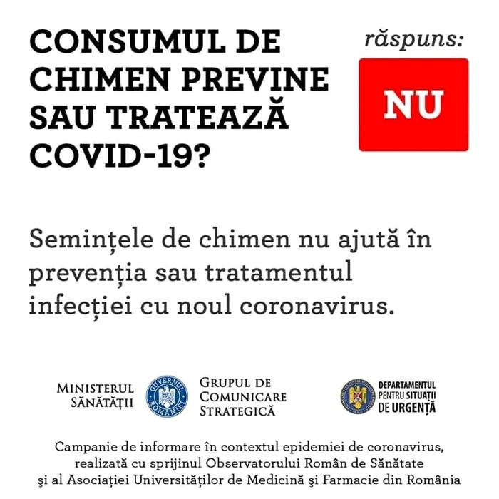 Cei de la DSU spun clar că semințele de chimen nu tratează infecția cu cornavirus