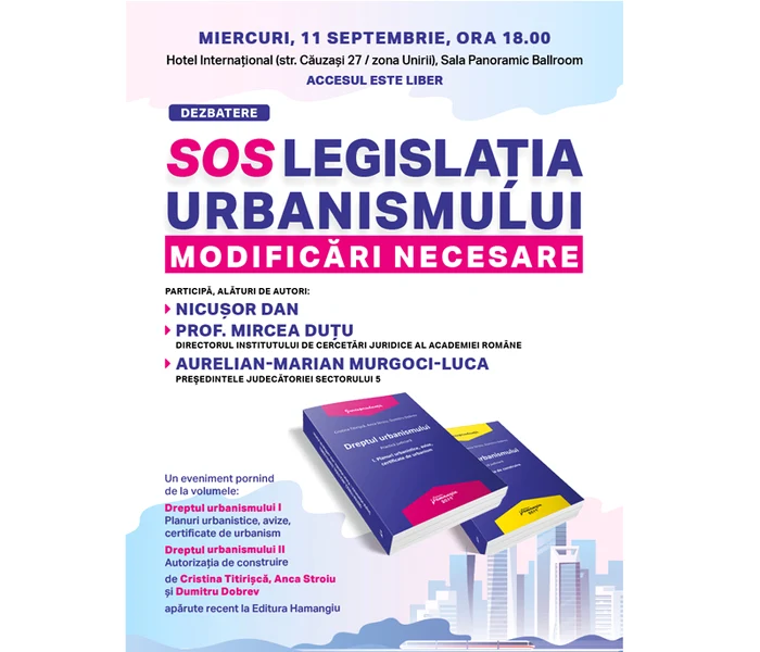 „SOS Legislația urbanismului Modificări necesare” – dezbatere cu Nicușor Dan și specialiști în științe juridice jpeg