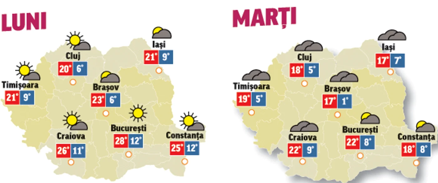 În următoarele două zile vremea va fi tot frumoasă și precipitațiile vor lipsi cu desăvârșire
