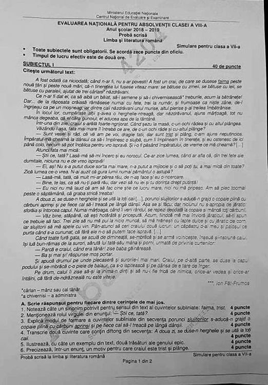 Elevii de clasa a VII-a au dat pentru prima oară examenul de Simulare a Evaluării Naționale