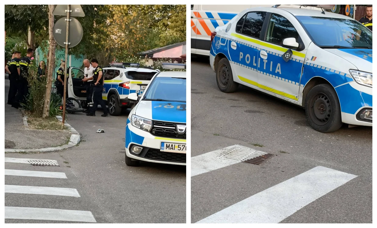 Minorul a lovit o mașină de poliție 