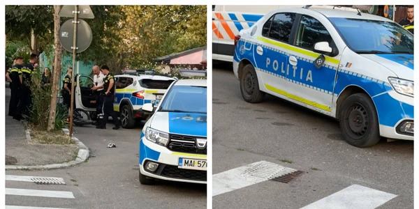 Un minor a lovit o mașină de poliție 