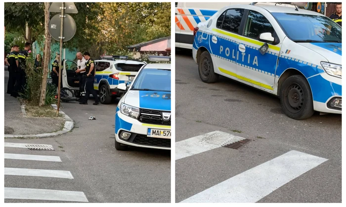 Un minor a lovit o mașină de poliție 