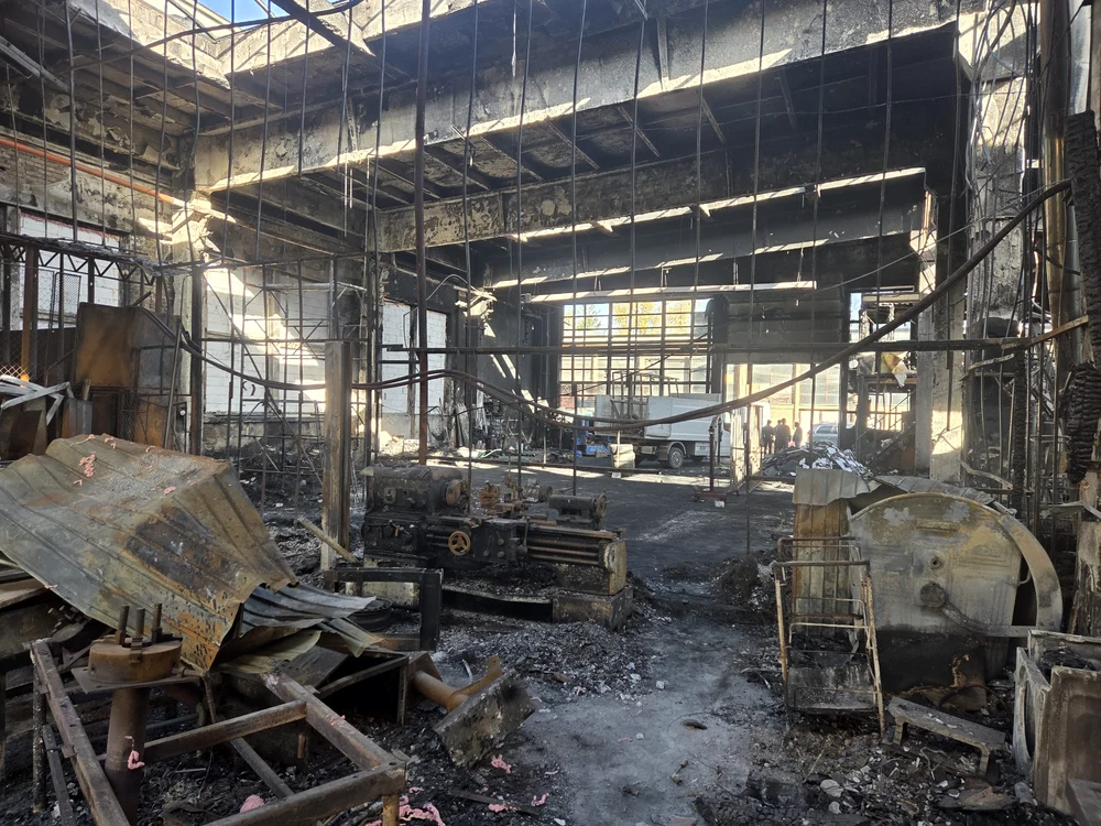 Imagini după incendiul de la Carfil