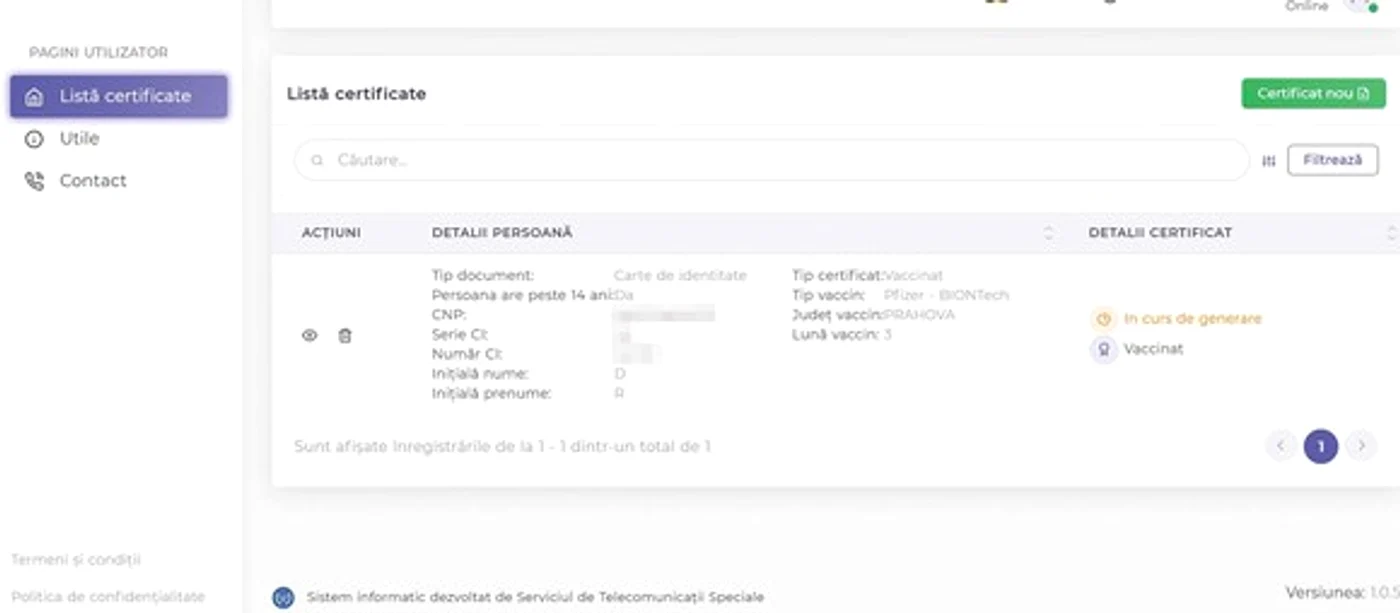 Dă click pe butonul „Descarcă PDF”