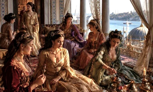 un harem cu sultane la Palatul Lacrimilor, Eski Saray imagine generată cu AI jpg