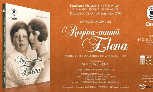 Lansare de carte: «Regina mamă Elena  Mariajul și despărțirea de Carol al II‑lea» jpeg