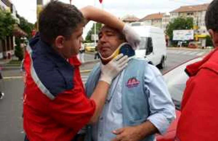 Şoferul rănit a primit îngrijiri medicale