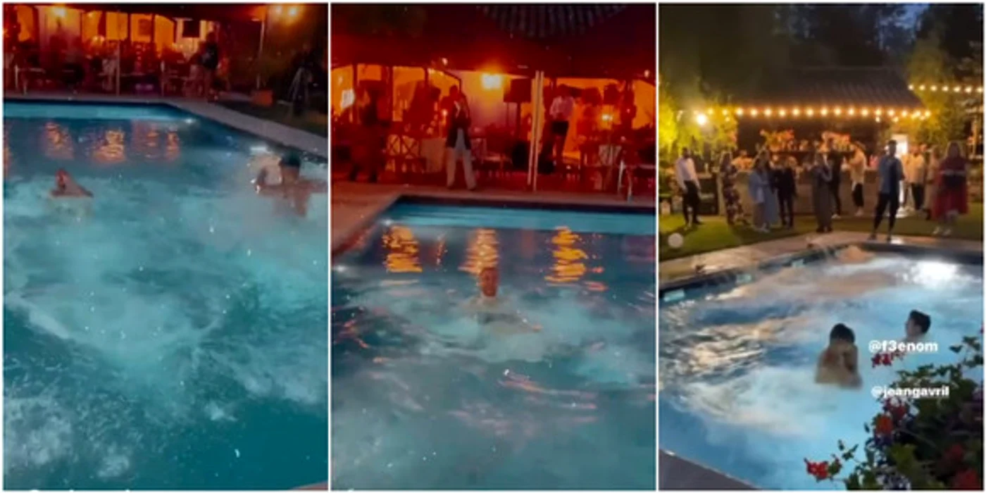 
    Invitații au sărit în piscinăfoto: Instagram  