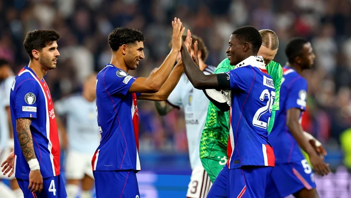 Achraf Hakimi se bucură după ce a câștigat Supercupa Europei (Foto: EPAImages)