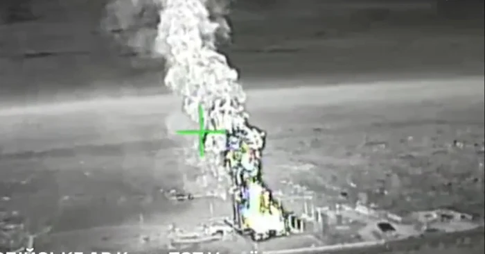Dronele ucrainene au lovit un depozit de petrol din Crimeea FOTO: Captură video/ Telegram