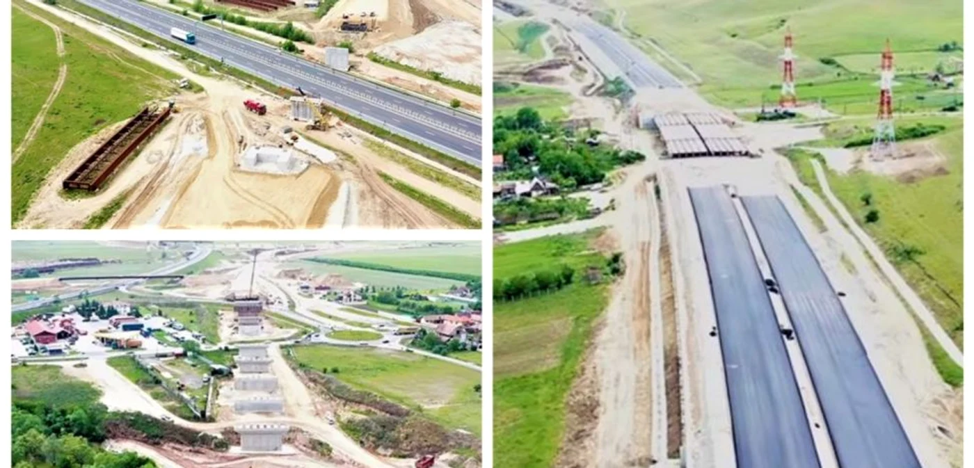 Lucrări pe autostrada Sebeş - Turda. Foto: Asociaţia Pro Infrastructură