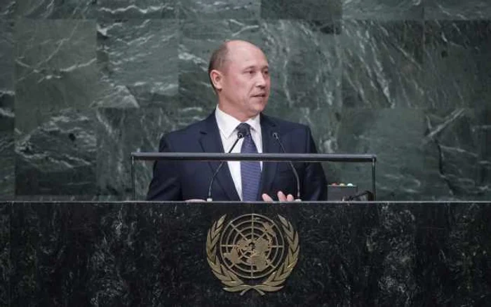 Valeriu Streleţ la tribuna ONU. FOTO Adevărul