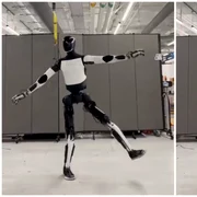 robot tesla dansand foto captura vid X