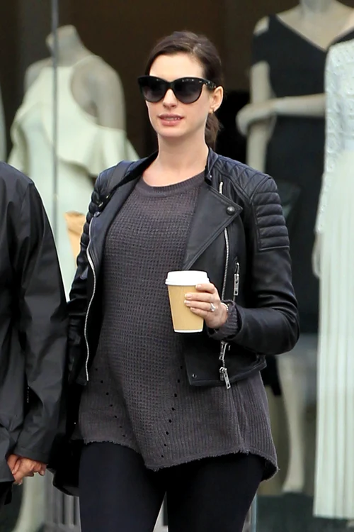 Pregnant Anne Hathaway Out And About With Husband Adam Shulman jpeg