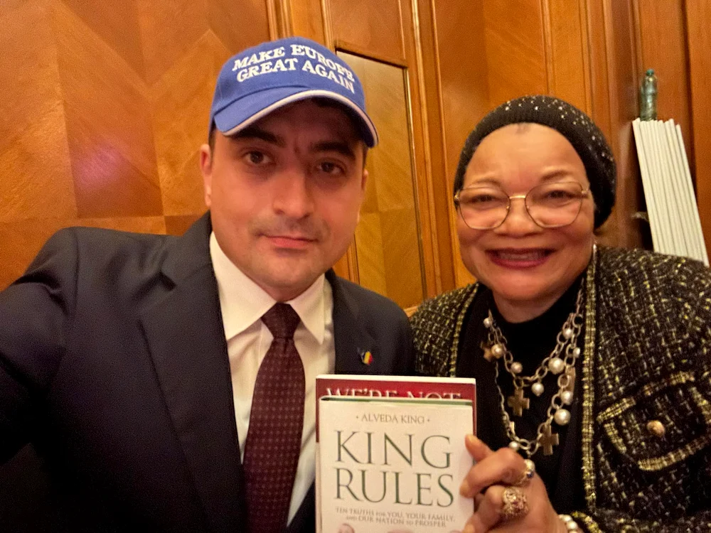 George  Simion şi Alveda King,  foto Facebook