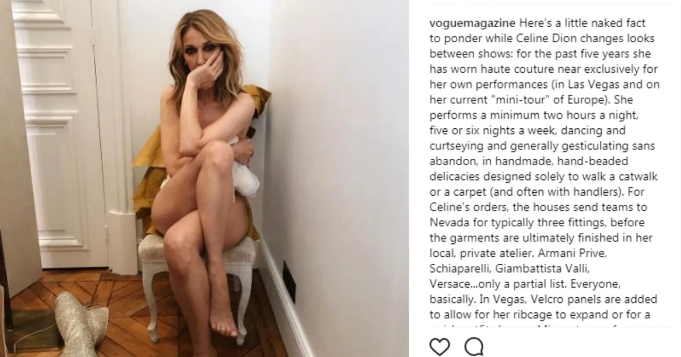 celine dion goala pentru vogue