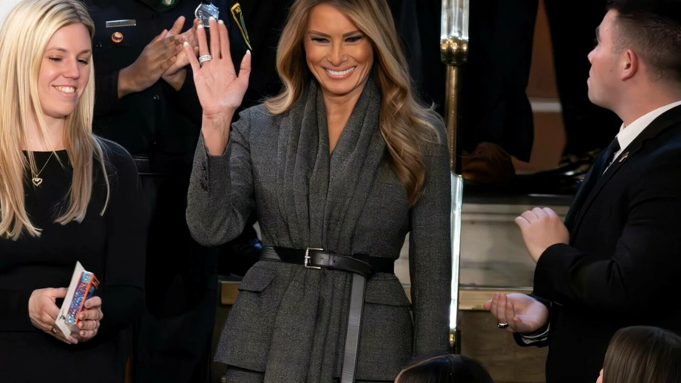 Ținuta purtată de Melania Trump la discursul soțului său / Foto: Profimedia