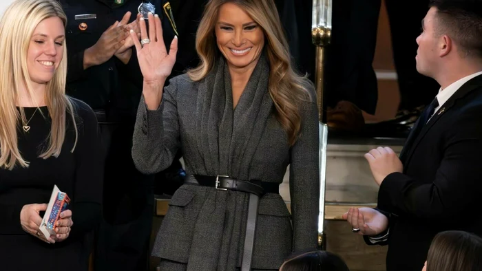 Ținuta purtată de Melania Trump la discursul soțului său / Foto: Profimedia