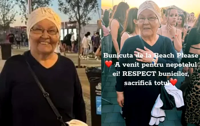 Bunicuța care și-a însoțit nepotul la festival / foto: captură TikTok 