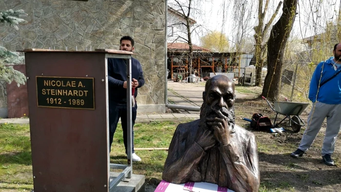 Bustul lui Nicolae Steinhard din grădina lui Ioan FOTO Ş.Both