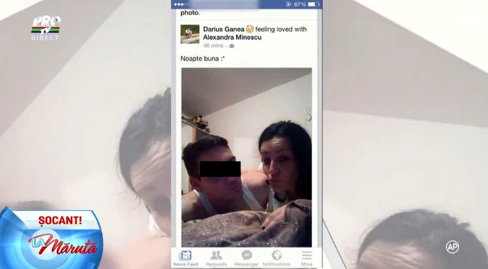 Fotografia celor doi, publicată de tânărul de 17 ani