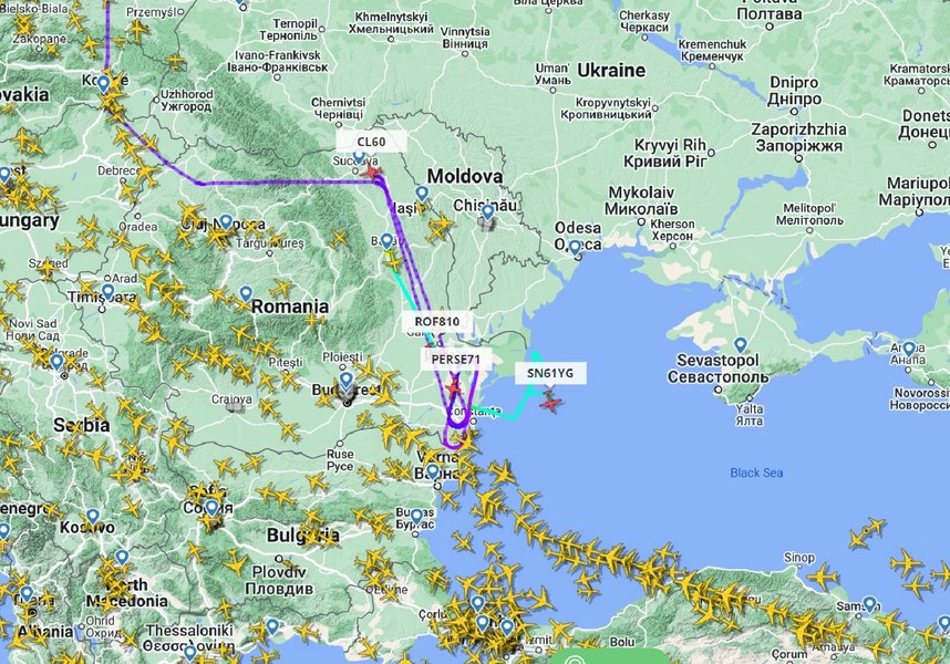 Se apropie contraofensiva Ucrainei, avioanele NATO îi spionează intens pe ruși zburând deasupra Dobrogei și Mării Negre FOTO