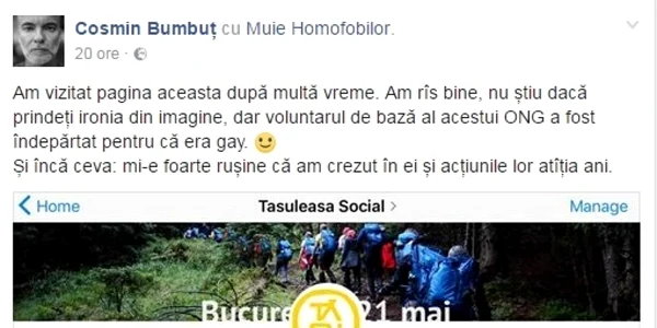 printscreen postare cosmin bumbut tasuleasa social