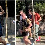 Emmanuel Macron a făcut jogging pe străzile Ankarei înainte de summitul NATO. FOTO X/captura video