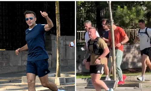 Emmanuel Macron a făcut jogging pe străzile Ankarei înainte de summitul NATO. FOTO X/captura video