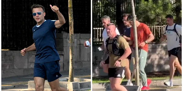 Emmanuel Macron a făcut jogging pe străzile Ankarei înainte de summitul NATO. FOTO X/captura video
