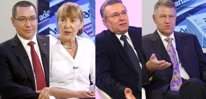 Ponta, Macovei, Diaconescu, Iohannis - patru dintre prezidenţiabilii României FOTO Adevărul