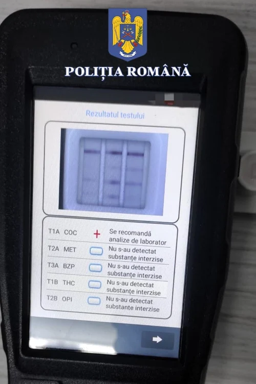 Rezultatul testului a indicat că șoferul consumase și droguri FOTO: IPJ Olt