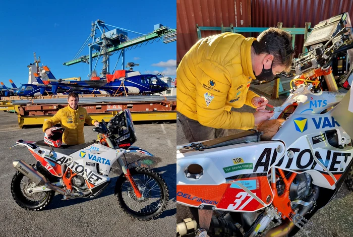 
    Mani Gyenes a verificat motorul înainte de a-l îmbarca pe nava care îl va duce în Arabia SaudităFoto: Facebook / Mani Gyenes  