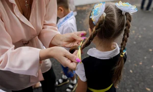 Copii și profesori ucraineni încep anul școlar la o școală gimnazială din București / 1 sep. 2022 / FOTO Inquam Photos / George Călin