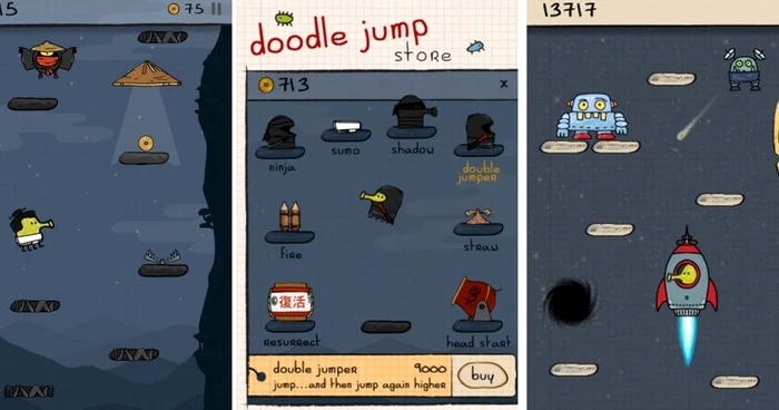 Aplicaţia Doodle Jump este disponibilă în App Store la preţul de un dolar.