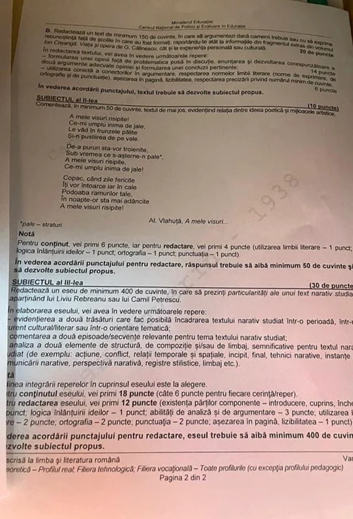subiecte Bac romana jpeg