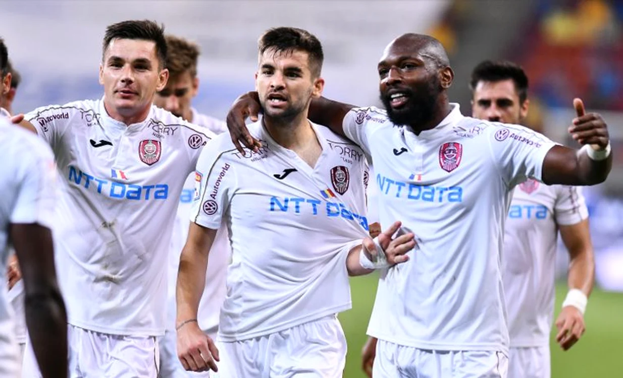 
    Bucuria clujenilor după victoria obținută în fața juniorilor de la CFR ClujFOTO: Sportpictures.eu  