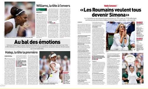 Cotidianul francez ”lEquipe” a dedicat două pagini victoriei Simonei Halep la Wimbledon 2019 jpeg