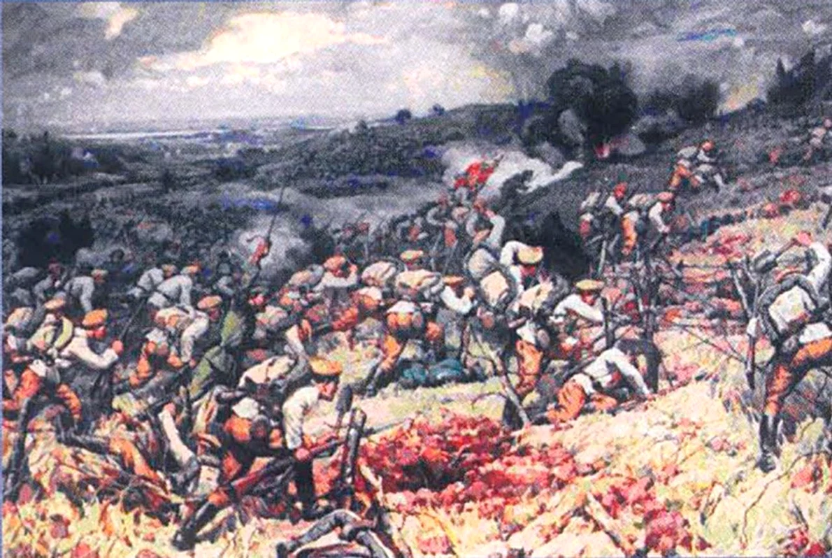 Bătălia de la Turtucaia. Pictură de Dimitar Giudzhenov